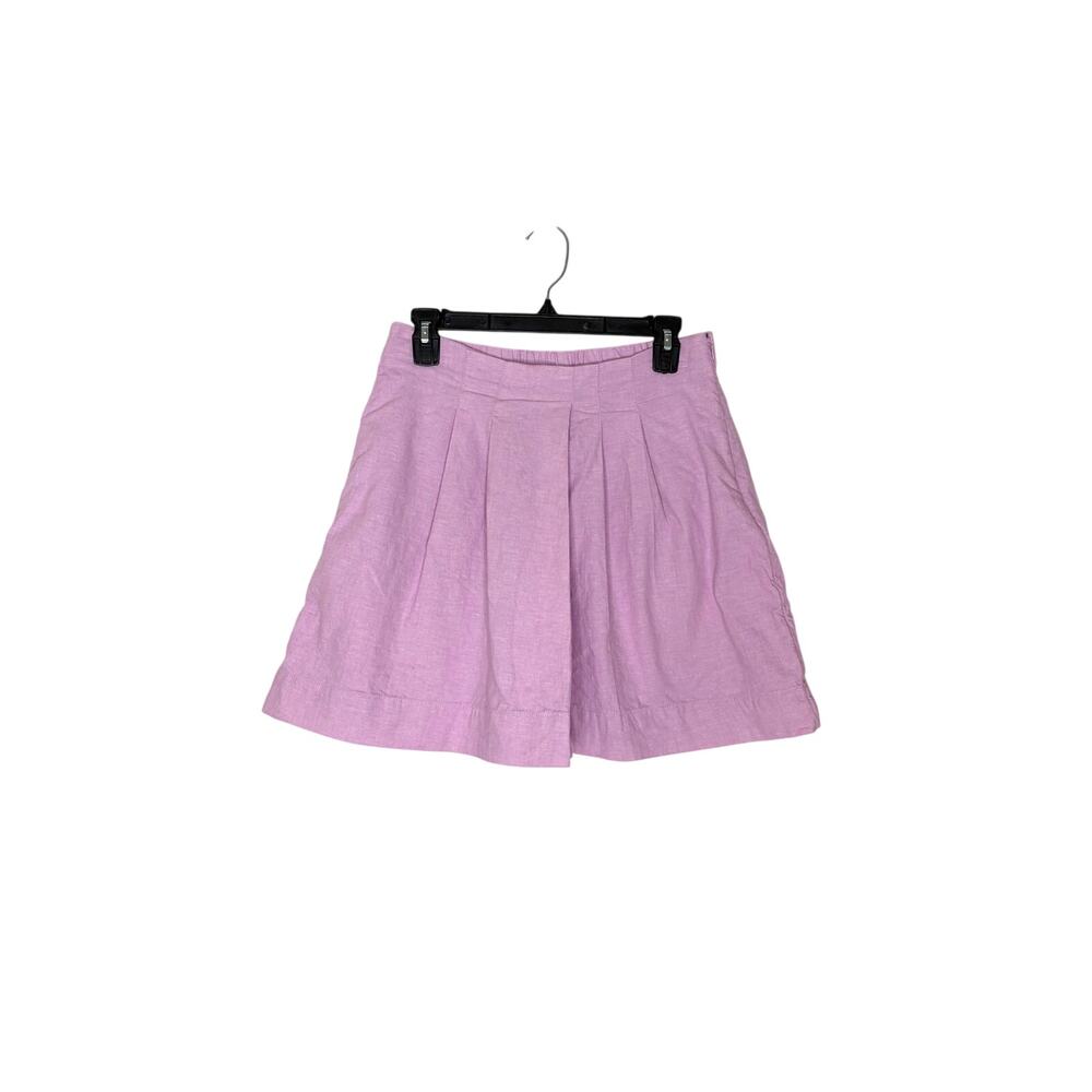 Banana Republic Linen Blend Pleated Skort Shorts Sz S Pink Lavender High Rise